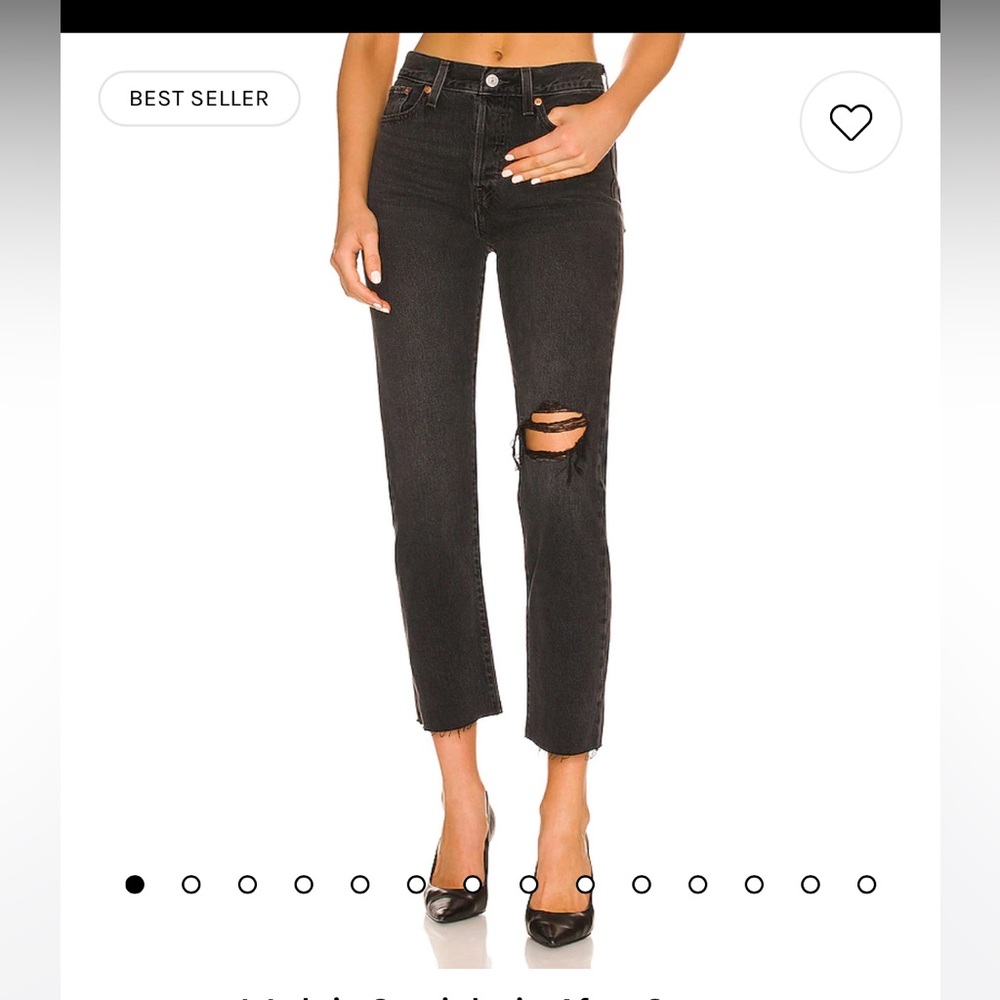 Black ZARA jeans stretch Sz 34 - distress effect 🖤